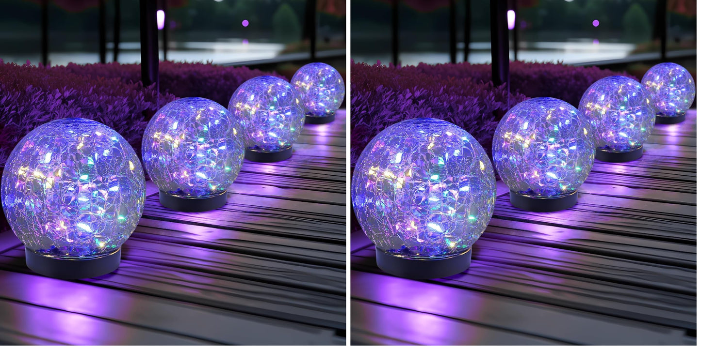 JKIMK Solar Globe Lights Outdoor Waterproof-Solar Balls for Garden