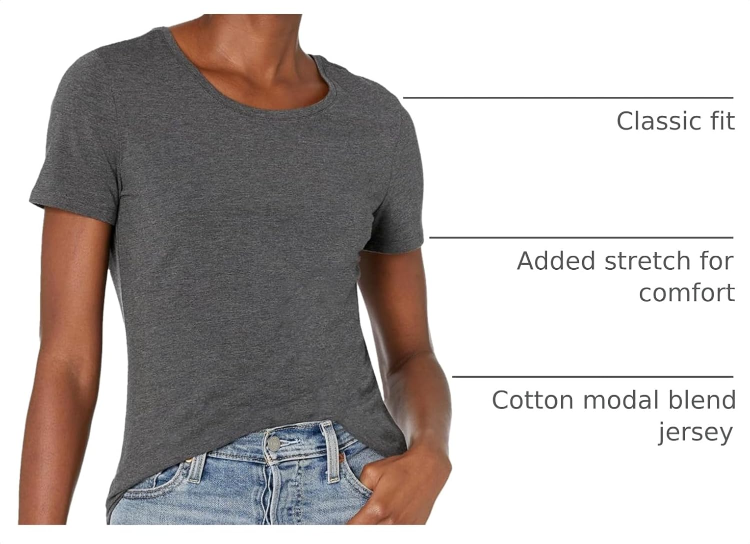 Amazon Essentials Women's Regular-Fit Short-Sleeve Crewneck T-Shirt, Multipacks