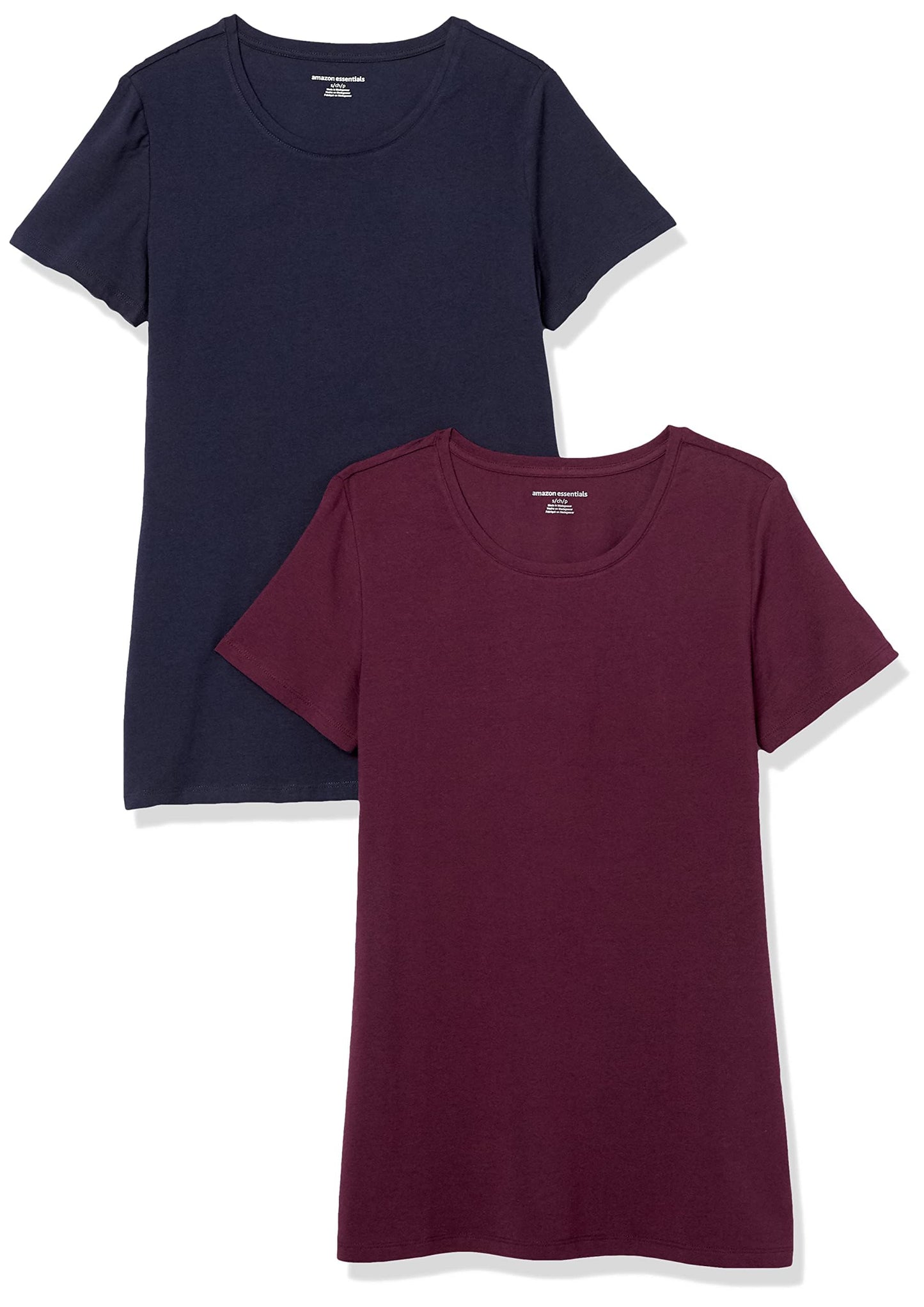 Amazon Essentials Women's Regular-Fit Short-Sleeve Crewneck T-Shirt, Multipacks