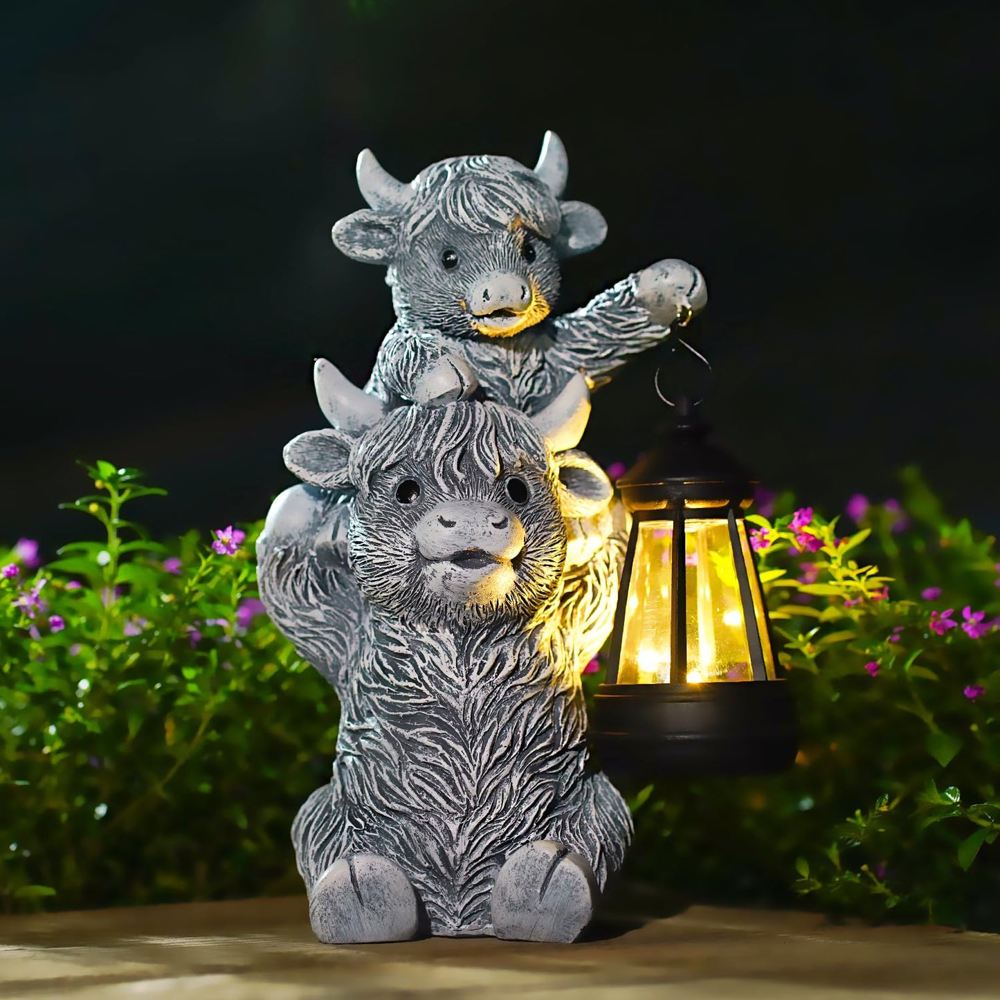 Goodeco Dog Statue with Solar Butterfly Garden Decor