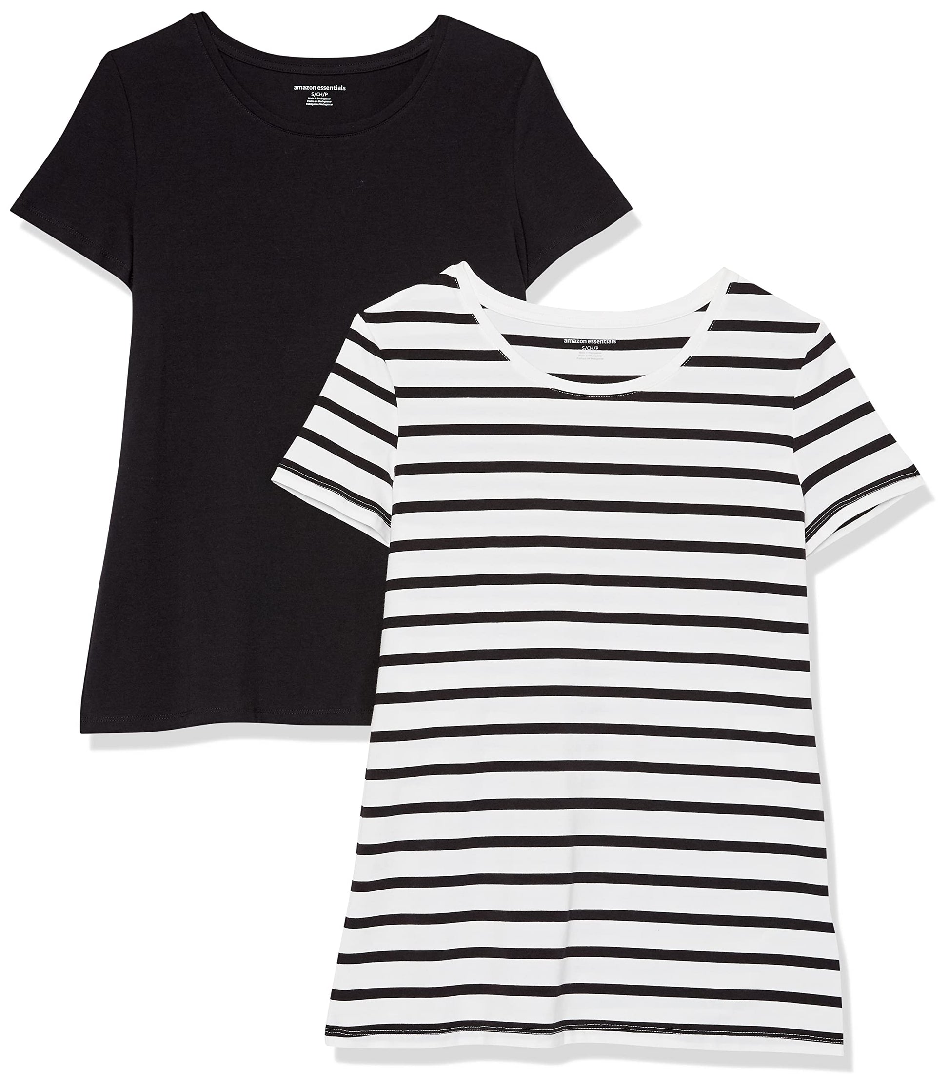 Amazon Essentials Women's Regular-Fit Short-Sleeve Crewneck T-Shirt, Multipacks