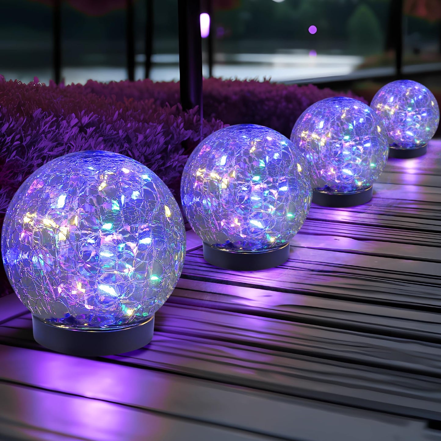 JKIMK Solar Globe Lights Outdoor Waterproof-Solar Balls for Garden
