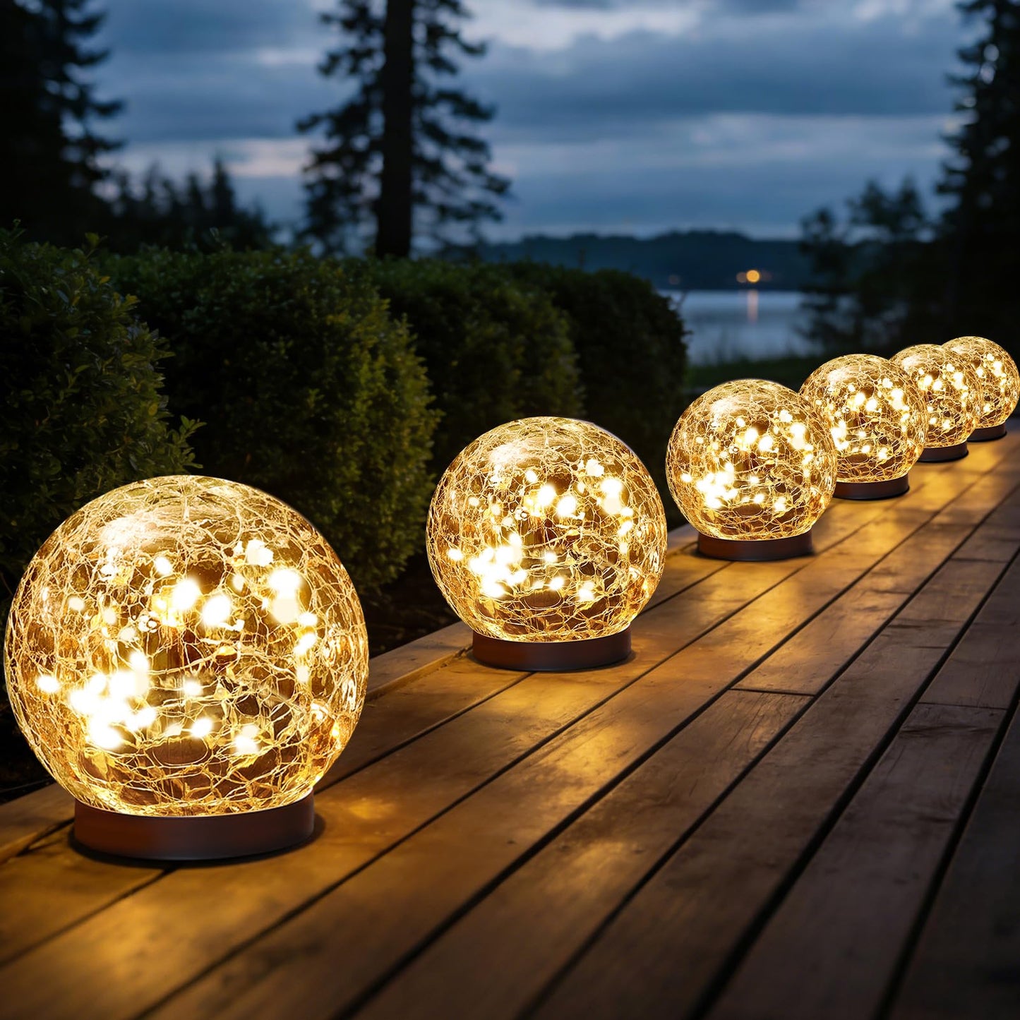JKIMK Solar Globe Lights Outdoor Waterproof-Solar Balls for Garden