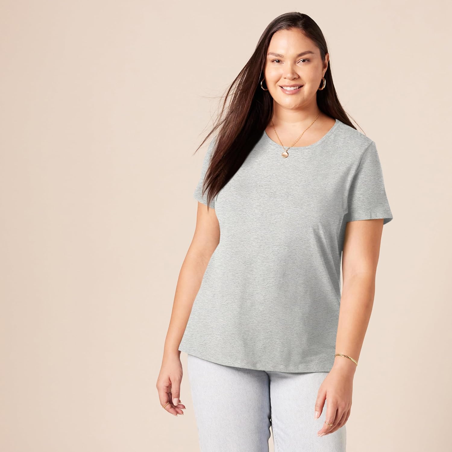 Amazon Essentials Women's Regular-Fit Short-Sleeve Crewneck T-Shirt, Multipacks