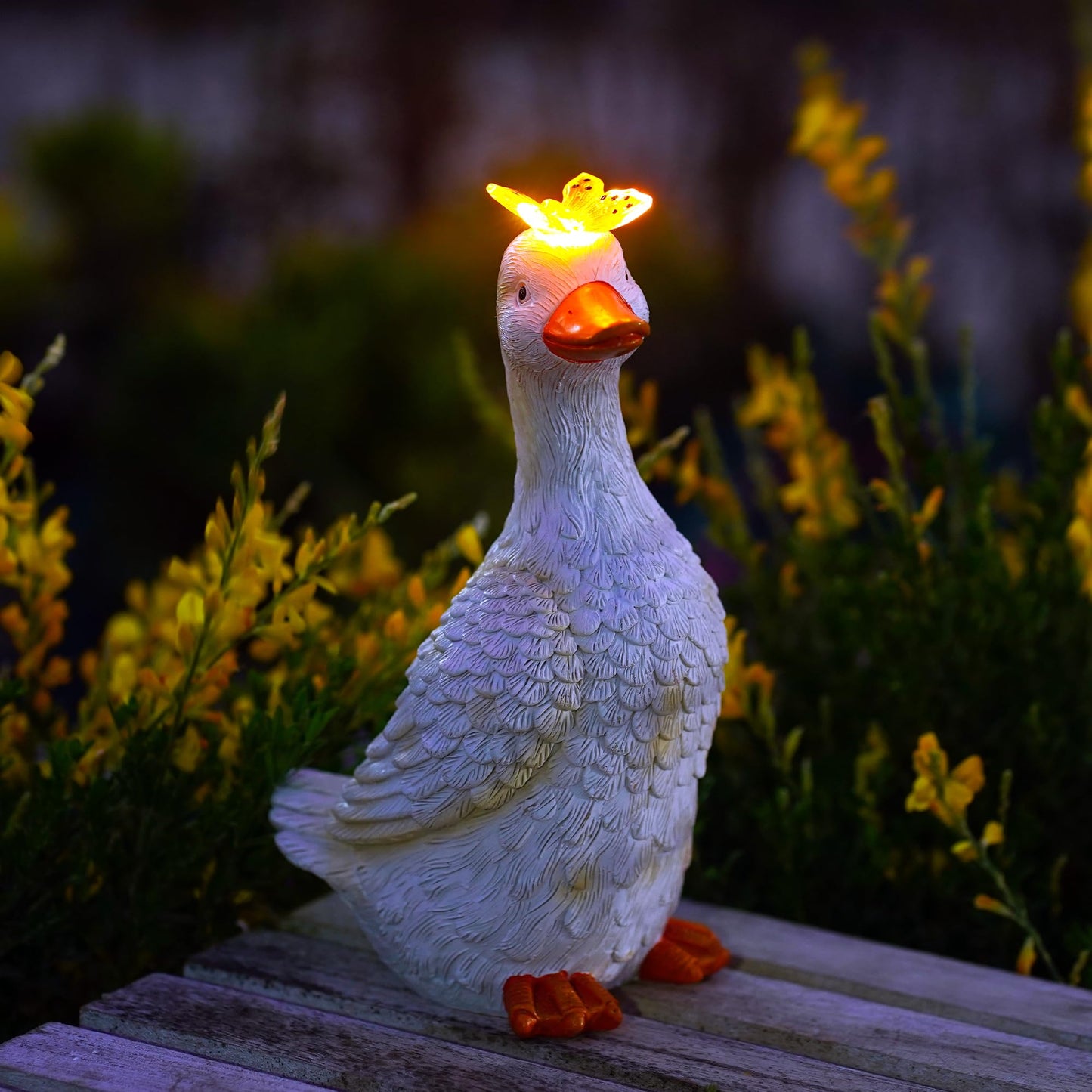 Goodeco Dog Statue with Solar Butterfly Garden Decor