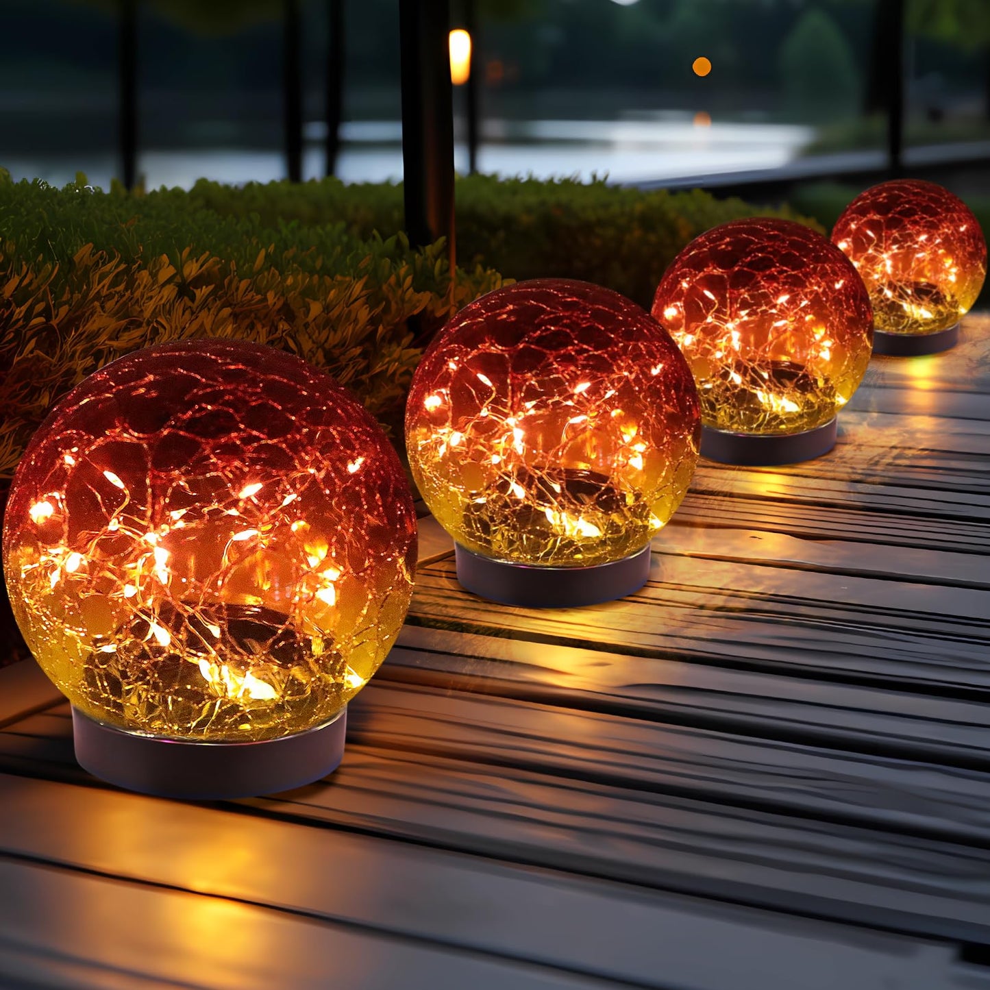 JKIMK Solar Globe Lights Outdoor Waterproof-Solar Balls for Garden