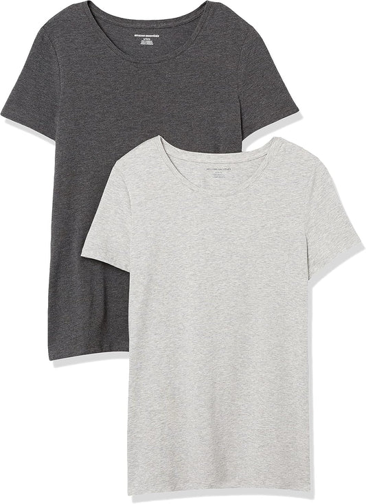 Amazon Essentials Women's Regular-Fit Short-Sleeve Crewneck T-Shirt, Multipacks